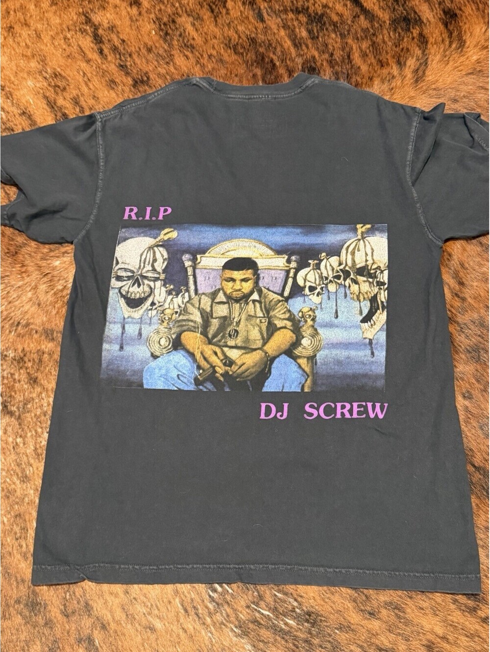 2018 Travis Scott RIP DJ Screw Shirt Black Astroworld Merch Tour Rap Rare Sz M